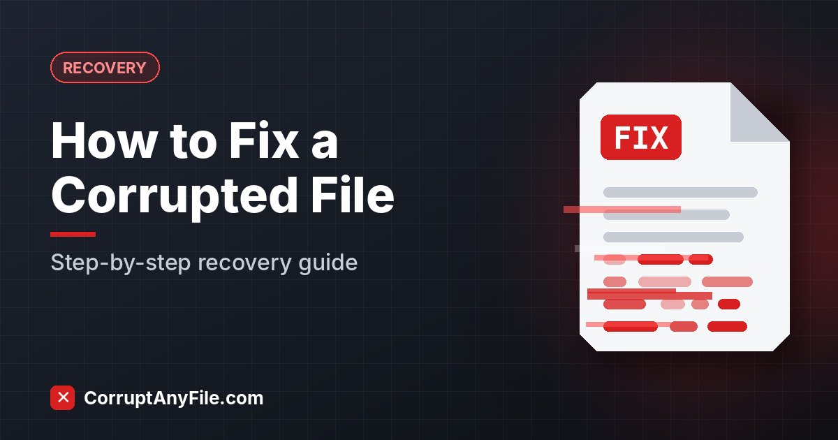 How to Fix a Corrupted File: Step-by-Step Recovery Guide