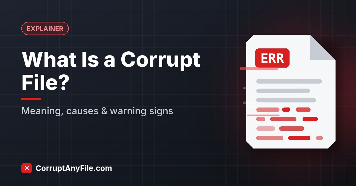 What Is a Corrupt File? Meaning, Causes & Warning Signs